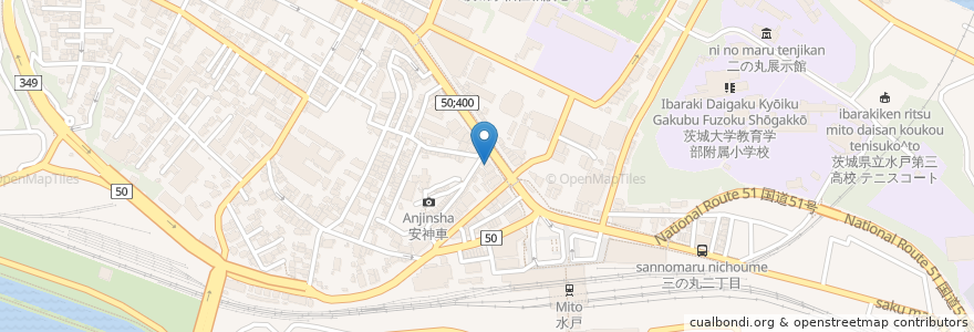 Mapa de ubicacion de 水戸アカデミー本部校 en Japonya, 茨城県, 水戸市.