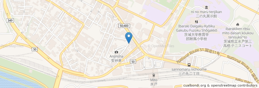 Mapa de ubicacion de グリル梅善 en Japan, 茨城県, 水戸市.