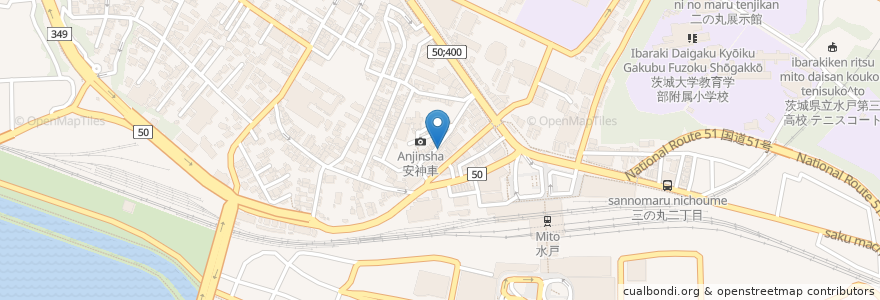 Mapa de ubicacion de Hebimaru en 日本, 茨城県, 水戸市.