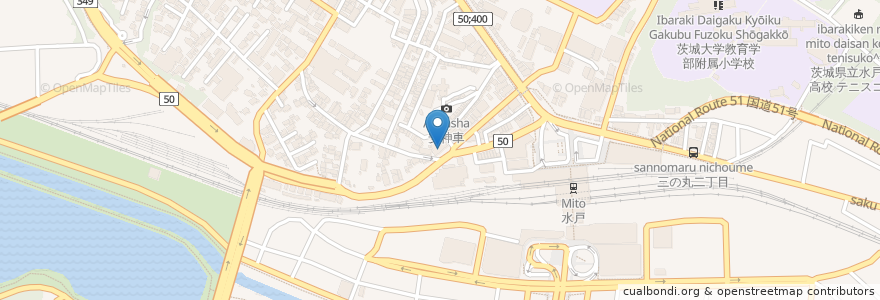 Mapa de ubicacion de オリックスレンタカー en ژاپن, 茨城県, 水戸市.