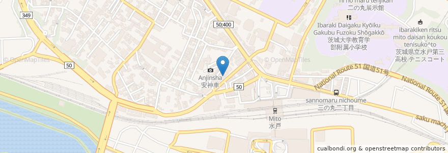 Mapa de ubicacion de ブルーロズ en ژاپن, 茨城県, 水戸市.