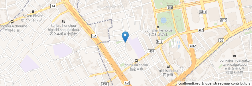 Mapa de ubicacion de 西新宿児童館 en 日本, 東京都, 渋谷区.