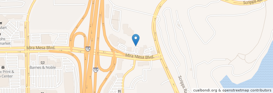 Mapa de ubicacion de Pizza Hut en 미국, 캘리포니아주, San Diego County, San Diego.