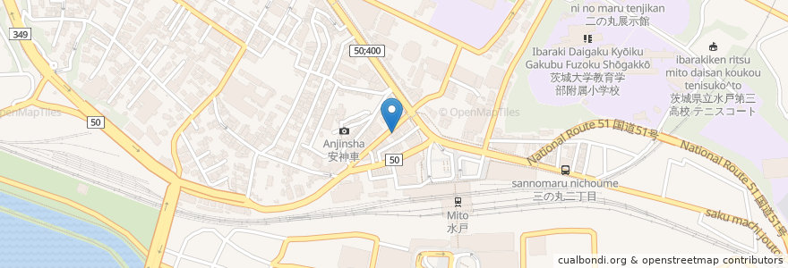 Mapa de ubicacion de チャンポン長崎亭 en Japan, 茨城県, 水戸市.