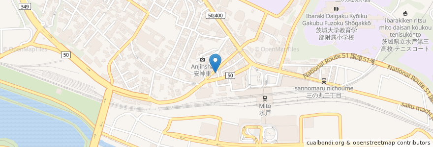 Mapa de ubicacion de ハクビ en 日本, 茨城県, 水戸市.