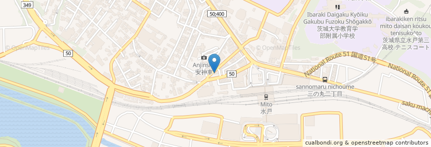 Mapa de ubicacion de 居酒屋 白木屋 en 일본, 이바라키현, 水戸市.