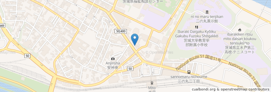 Mapa de ubicacion de PRO カフェ en Japón, Prefectura De Ibaraki, 水戸市.