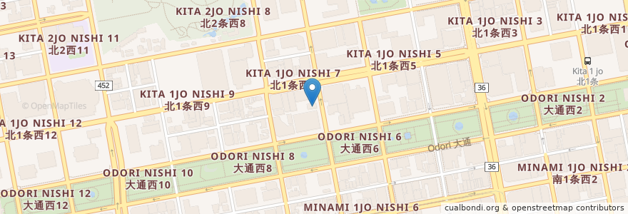 Mapa de ubicacion de 総健美食 がじゅまる en Japón, Prefectura De Hokkaidō, 石狩振興局, Sapporo, 中央区.