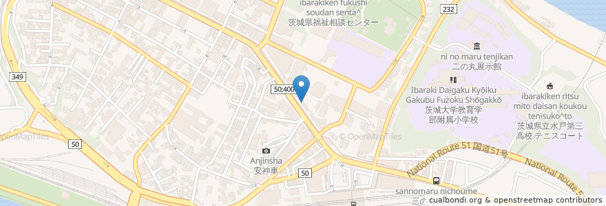 Mapa de ubicacion de 東京ノーストクリニック水戸院 en Japan, 茨城県, 水戸市.