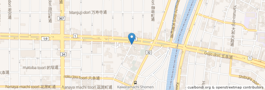 Mapa de ubicacion de 清修庵 en Japón, Prefectura De Kioto, Kioto, 下京区.