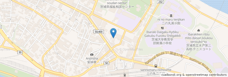 Mapa de ubicacion de いちょう坂クリニック en ژاپن, 茨城県, 水戸市.