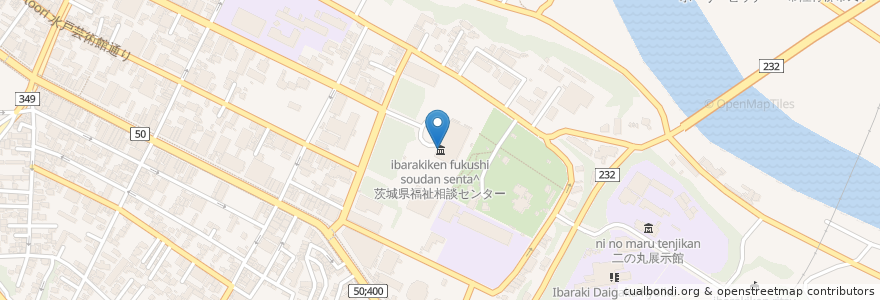Mapa de ubicacion de 茨城県福祉相談センター en Jepun, 茨城県, 水戸市.