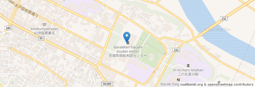 Mapa de ubicacion de 茨城県民運動推進室 en 일본, 이바라키현, 水戸市.