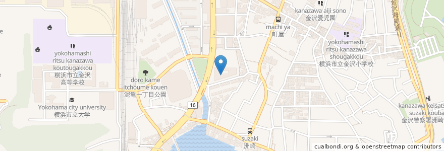 Mapa de ubicacion de 横浜市金沢図書館 en Japan, Präfektur Kanagawa, Yokohama, 金沢区.