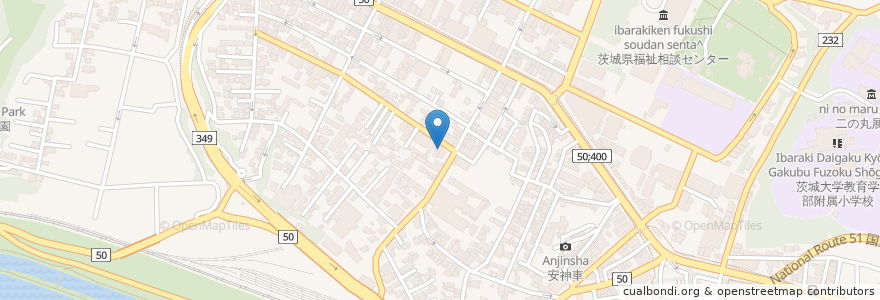Mapa de ubicacion de カルチャー教室 en اليابان, إيباراكي, 水戸市.