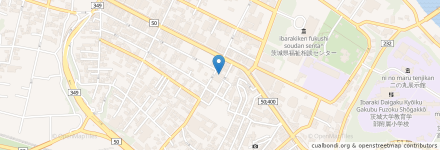 Mapa de ubicacion de Mellow Food Bar en 日本, 茨城県, 水戸市.