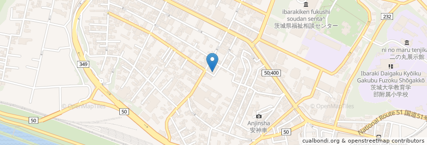 Mapa de ubicacion de 焼肉 ごじゃっぺ en اليابان, إيباراكي, 水戸市.