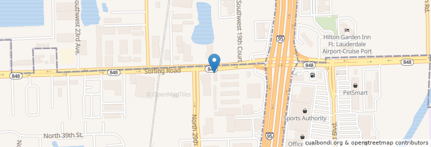 Mapa de ubicacion de Subway en 미국, 플로리다주, Broward County, Hollywood.