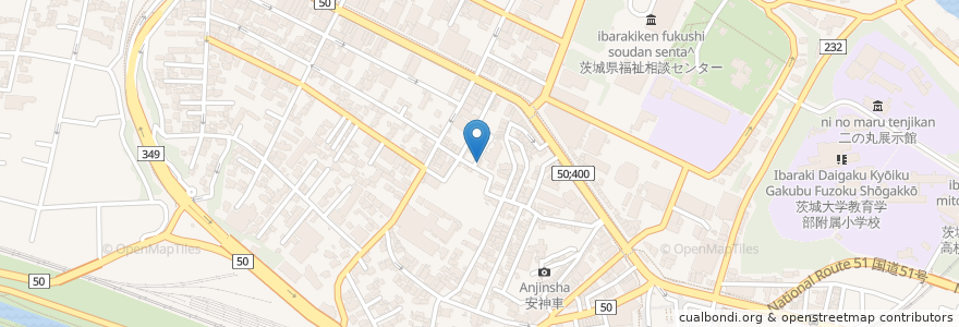 Mapa de ubicacion de 酒肴 茶の間 en Japan, 茨城県, 水戸市.