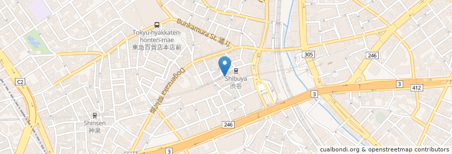 Mapa de ubicacion de Curry Shop C & C en اليابان, 東京都, 渋谷区.