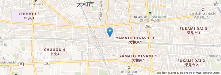 Mapa de ubicacion de BarriQue★Star en Japão, 神奈川県, 大和市.