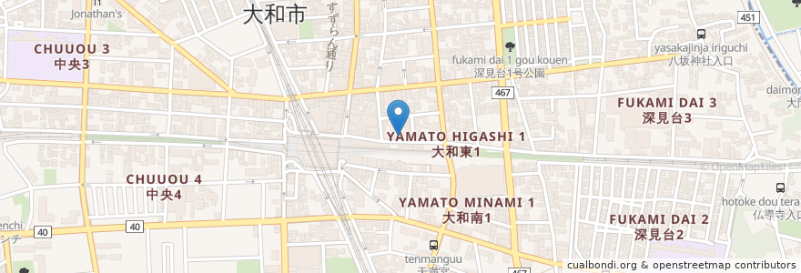 Mapa de ubicacion de よつば整形外科 en 日本, 神奈川県, 大和市.