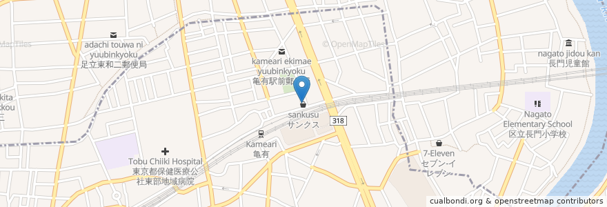Mapa de ubicacion de 個太郎塾 en Япония, Токио, Адати.