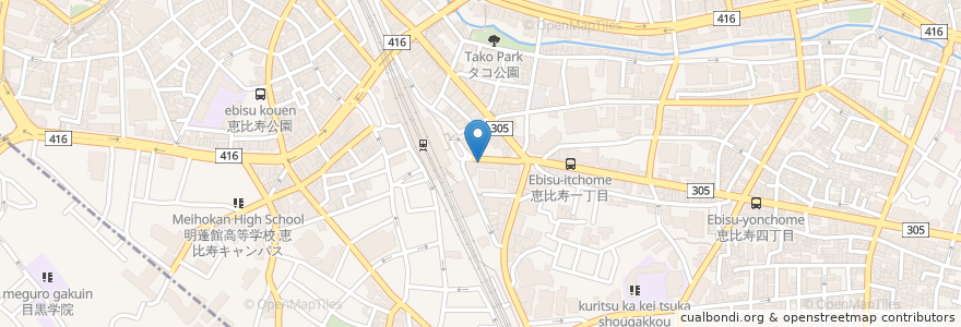 Mapa de ubicacion de すし鮮 en 日本, 東京都, 渋谷区.