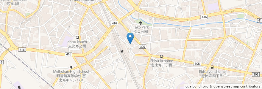 Mapa de ubicacion de 秋山歯科医院 en 日本, 東京都, 渋谷区, 渋谷区.