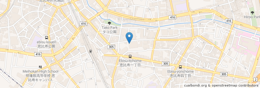 Mapa de ubicacion de EBiS 303 en 日本, 東京都, 渋谷区, 渋谷区.