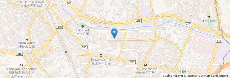 Mapa de ubicacion de MAN-THAI en Япония, Токио, Сибуя, Эбису.
