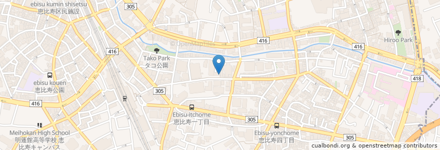 Mapa de ubicacion de OYSTER BAR en Japan, Tokyo, Shibuya, Ebisu.