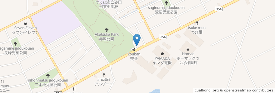 Mapa de ubicacion de ラーメン ナカムラ en Japão, 茨城県, つくば市.