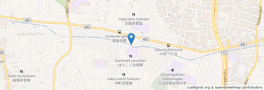 Mapa de ubicacion de カフェ モモガルテン en 日本, 東京都, 中野区.