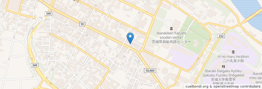 Mapa de ubicacion de 三味食堂 en 일본, 이바라키현, 水戸市.