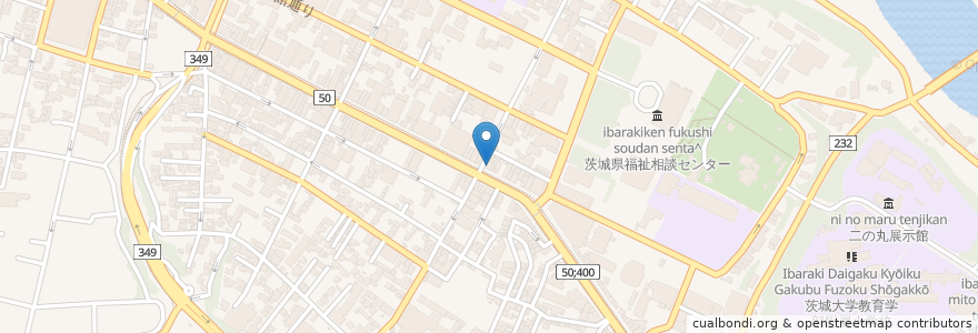 Mapa de ubicacion de 黄門そば en Japão, 茨城県, 水戸市.