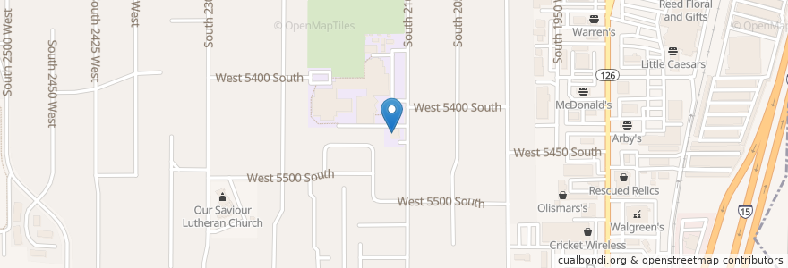 Mapa de ubicacion de LDS Seminary Building en الولايات المتّحدة الأمريكيّة, يوتا, Weber County, Roy.