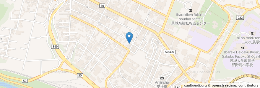 Mapa de ubicacion de 食事処 かたばみ en 日本, 茨城県, 水戸市.