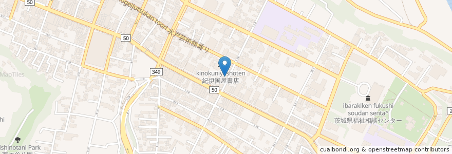 Mapa de ubicacion de 珈琲 ダニエル en Japan, Präfektur Ibaraki, 水戸市.