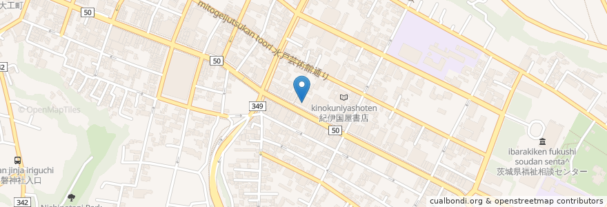 Mapa de ubicacion de 野村證券 en اليابان, إيباراكي, 水戸市.