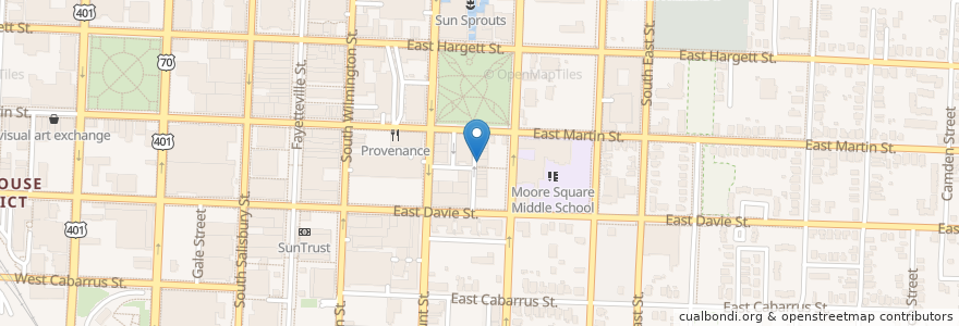 Mapa de ubicacion de Troy Mezze Lounge en États-Unis D'Amérique, Caroline Du Nord, Wake County, Raleigh.