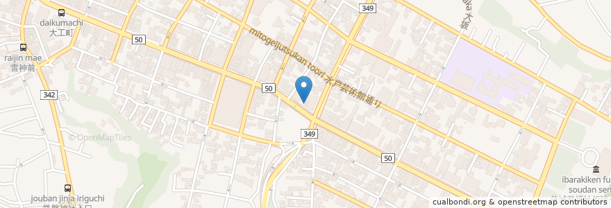 Mapa de ubicacion de トラットリア・ブラックバード en ژاپن, 茨城県, 水戸市.