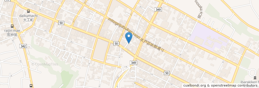 Mapa de ubicacion de アトミックカフェ en 日本, 茨城県, 水戸市.