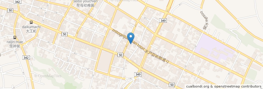 Mapa de ubicacion de cafeアルコイリス en ژاپن, 茨城県, 水戸市.