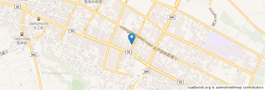 Mapa de ubicacion de ルーブル（珈琲） en Japan, 茨城県, 水戸市.