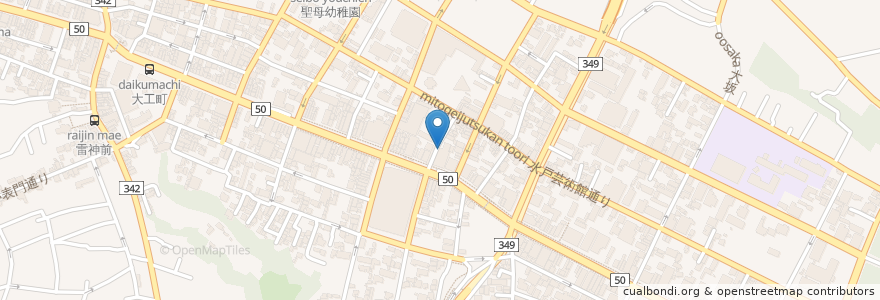 Mapa de ubicacion de スリースター薬局 en Jepun, 茨城県, 水戸市.