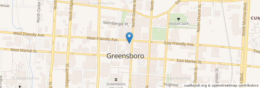 Mapa de ubicacion de Quiznos en United States, North Carolina, Guilford County, Greensboro.