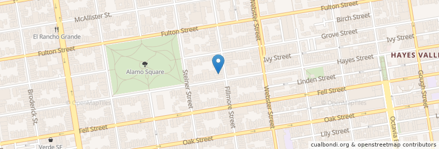 Mapa de ubicacion de Alamo Square Cafe en Amerika Birleşik Devletleri, Kaliforniya, San Francisco, San Francisco.