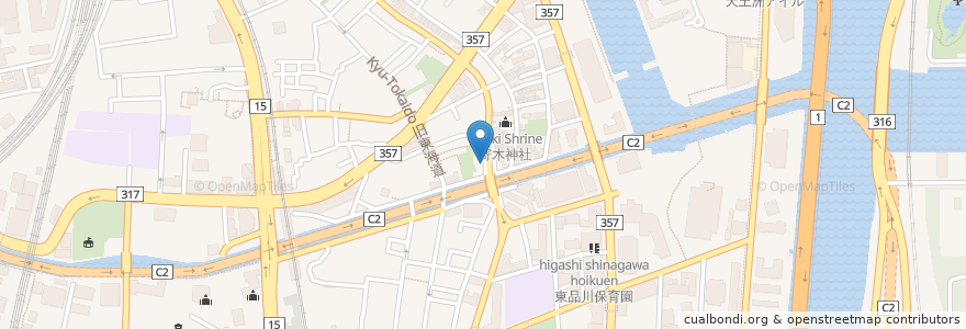 Mapa de ubicacion de 北浜三社稲荷 en Japon, Tokyo, 品川区.