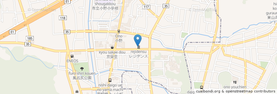 Mapa de ubicacion de レジデンス en Japan, Präfektur Kyōto, 京都市, 山科区.